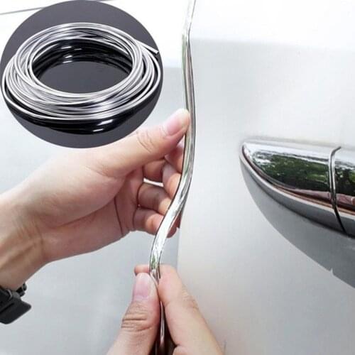4m6m Car Air Conditioning Outlet Decorative Stripdoor Modification Chrome U-shaped Bright Strip Interior Mouldings Accessories