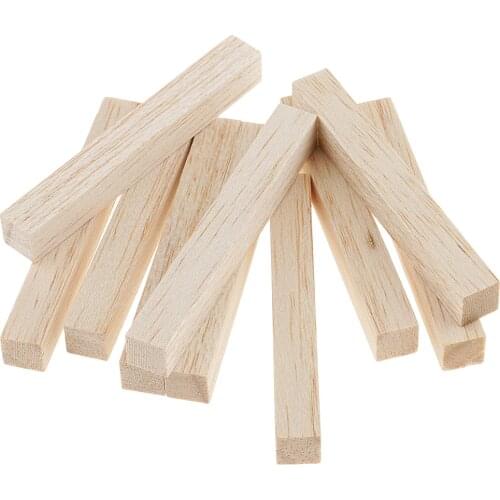 4 Sizes Balsa Wood Stick Unfinished Woodcraft Square Wooden Stick Dowel Rod for Model Making