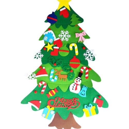 Kids DIY Felt Christmas Tree Christmas Decoration for Home Navidad 2021 New Year Gifts Christmas Ornaments Santa Claus Xmas Tree