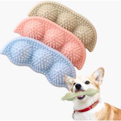 Puppy Interactive Toys Pea Shaped Dog Chew Toy For Small Dogs Bite Resistant Dog Toothbrush Molar Training Pet Dog Teething Toy