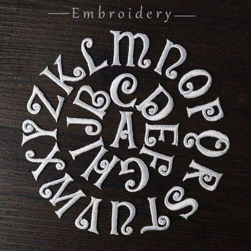 Exquisite 26 English Letter cake rose flower patches iron on applique for clothes DIY accessory iron patches for wedding dress