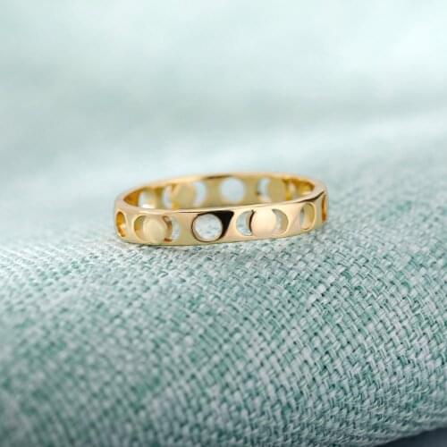 2021 Sun and Moon Rings for Women Minimalism Handmade Ring Gold Plated Ring for Couple Friend Birthday Jewelry Gifts