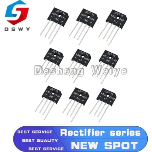 5PCS KBU606 KBU610 KBU806 KBU808 KBU810 KBU1006 KBU1008 KBU1010 KBU1506 KBU1510 KBU2510 DIP-4 BRIDGE RECTIFIERS
