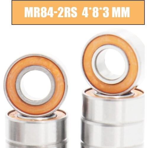 MR84RS Bearing 10PCS 4*8*3 mm ABEC-3 Hobby Electric RC Car Truck MR84 RS 2RS Ball Bearings MR84-2RS Orange Sealed