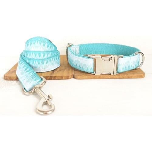 Dog Collar and Leash Set The Green Mountain Pattern Metal Buckle Big and Small Dog & Cat Collar Pet Accessories