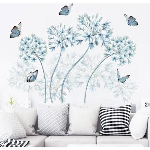 Nordic Style Wall Stickers Flowers TV Sofa Backdrop Decal Living Room Bedroom Home Decor Aesthetic Art Poster Mural