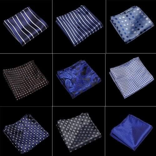 100% Silk Mens Hankerchief Scarves Vintage Hankies Mens Pocket Square Handkerchiefs Striped Solid Handkerchief 22*22 cm