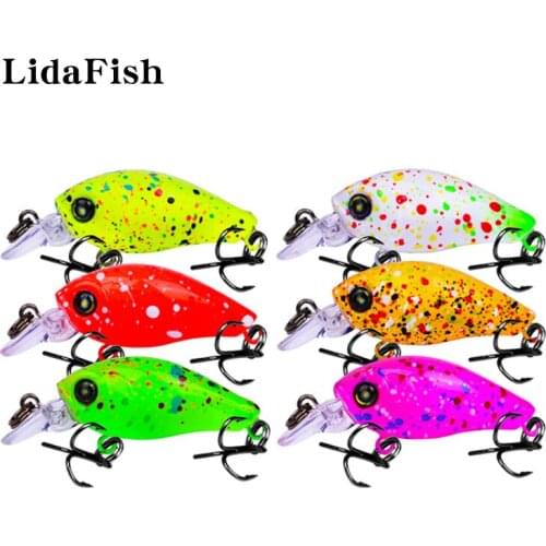 2021 New 1 Pcs Crank Fishing Lure Wobbler 4.7CM/3.3g Minnow Artificial Lures Sea Bass Hard Bait 6 Colors Available