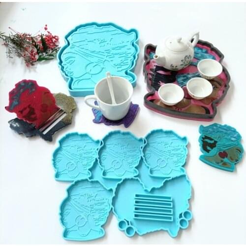 2021 New Afro Female Rolling Tray Resin Mold African Goddess Fruit Plate Silicone Mould 2020 trend