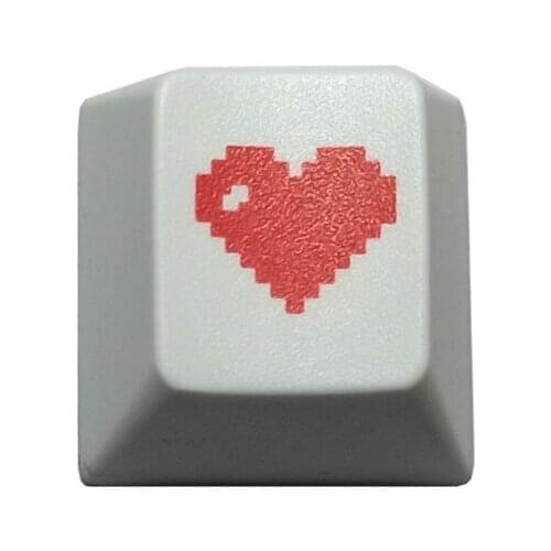 New High Quality R4 Keycap Love Cherry Profile Dip Dye Sculpture PBT Keycap for Mechanical Keyboard Etched Pixel Heart