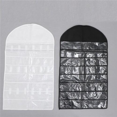 32 Pockets Jewelry Hanging Organizer Earring Necklace Jewelry Display Holder Dual Sided Jewellery Storage Display Pouch