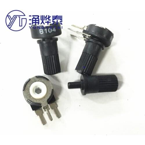Potentiometer PT10-B100K adjustable potentiometer vertical hexagon hole adjustable resistor with handle
