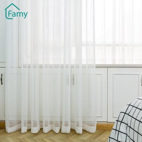 High Quality White Sheer Curtains for Living Room Bedroom Transparent Tulle Curtains Window Treatments Curtains Drape Decoration