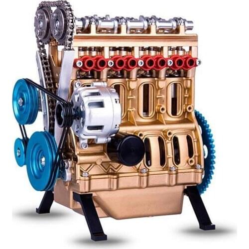 Assembly All-Metal Car Mini Assemble Inline Four-Cylinder Engine Model Kit Toys For Adult Best Gift Education Resin Ornaments