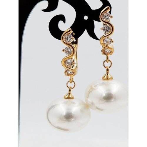 New Delicate Zircon Cute Metal With Imation Pearl Earrings Gold Color Earrings For Women Korean Style For Wedding Party Gift