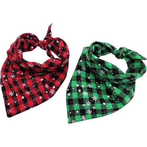 Pet Neckerchief Scarf Waterproof Christmas Snowflake Cat Dog Bandana Bibs Scarf Collar Pet Saliva Towel Cotton Triangle Towel