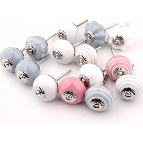 Cute Ceramic Handles Drawer Knobs Cabinet Knob Door Handles Single Hole Cupboard Handles With Screws Pulls Knobs Furniture