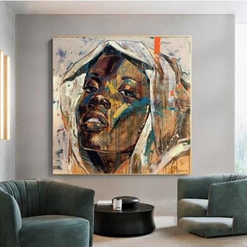 Modern Art Canvas Painting African Black Woman Posters and Prints Scandinavian Wall Art Pictures For Living Room Home Decoration