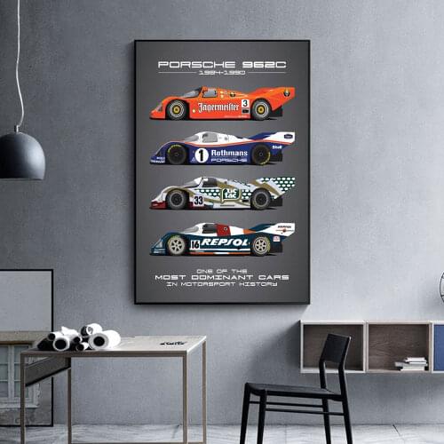 Supercars Vintage Auto Car Classic Racing Car Poster Print Canvas Painting Home Decor Wall Art Picture For Living Room Frameless