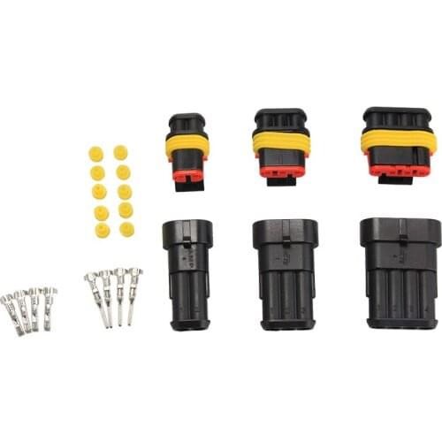 15 Sets Waterproof Electrical Wire Connector 2 3 4 Pins Way Auto Connectors Seal Plug Set For Cars Trucks Caravans Boats