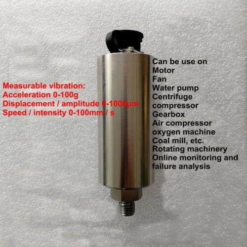 Waterproof Integrated Vibration Transmitter Vibration Sensor Speed Displacement Motor Fan Fault Detection Vibration Probe