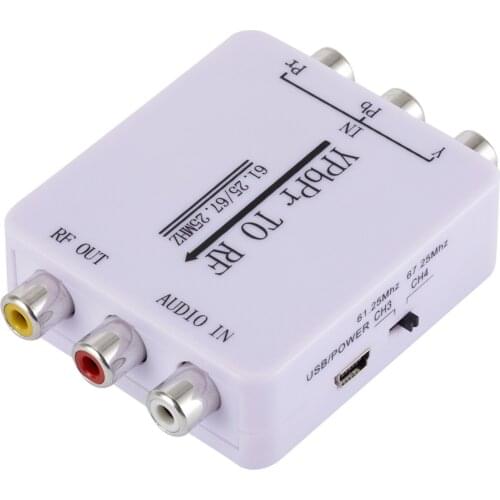 Ypbpr Audio Signal to RF Converter Decoder Radio Frequency Single Wire Transmission Analog Audio Cable Easy to set up/White