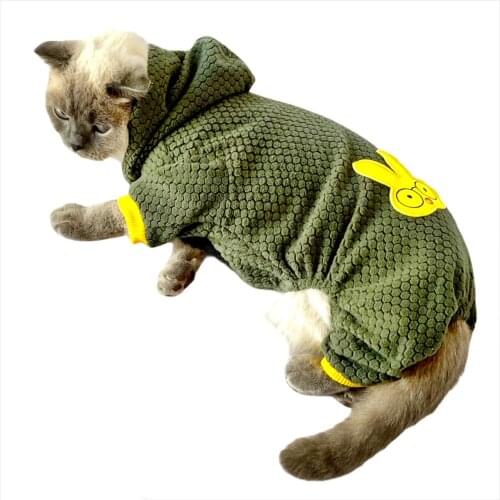 Yellow Green Cat Jumpsuit, Cat Overall, Cat Fashion, Cat Dress, Cat Clothes, Pet Clothes
