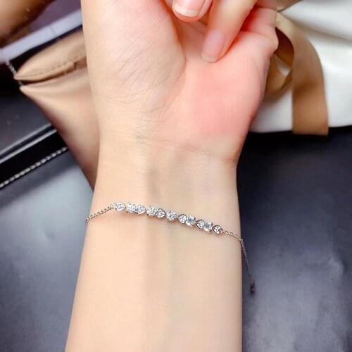 Newest moissanite women Bracelet ring neacklace heart style bracelet real 925 silver GRA certificate girl birthday gift