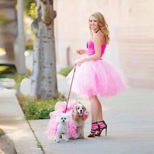 Pink Dance Costume Fluffy Girl Women Tutu Skirts Ball Gown Photo Photograph Tulle Skirt Birthday Party Clothes Clothing Dress