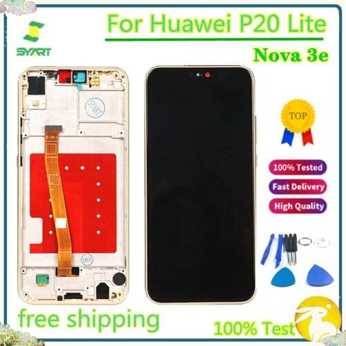 LCD Display For Huawei Nova 3e ANE-LX1 ANE-LX3LCD Touch LCD Screen Digitizer Assembly With Free Tools For Huawei P20 Lite Screen