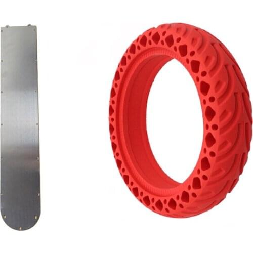 1 Pcs Electric Scooter Bottom Battery Cover Anti-Skid Plate Guard Plate & 1 Pcs 8.5 Inch Electric Scooter Tire
