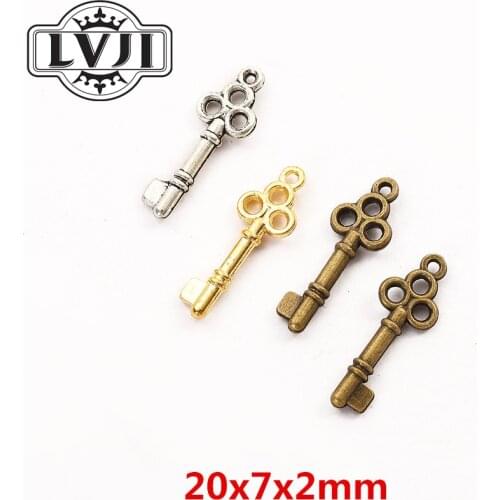 100 pcs quality key charms fit Women 's Fashion Bracelet Necklace DIY Jewelry Findings 5995