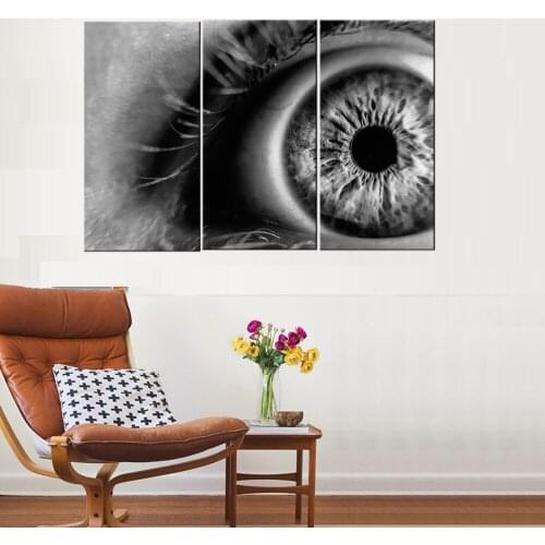 3 pcs Black White Eye Painting Print on Sanvas Wall Art cuadros Home Decoration art oil wall painting for Bedroom