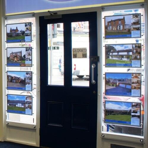 8PCS Acrylic Frameless LED Illuminated Panels Real Estate Agent Window Double Sided Sign Display Kits A3 Light Box