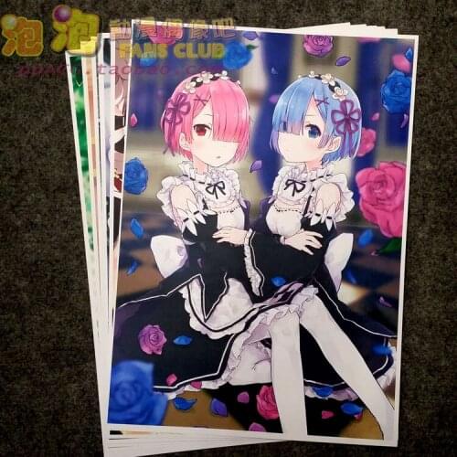 8Pcs Re: Life in a Different world from zero Rem Picture Posters Figures Poster 42x29cm Toys for Wall Home Decoration Kids Gift