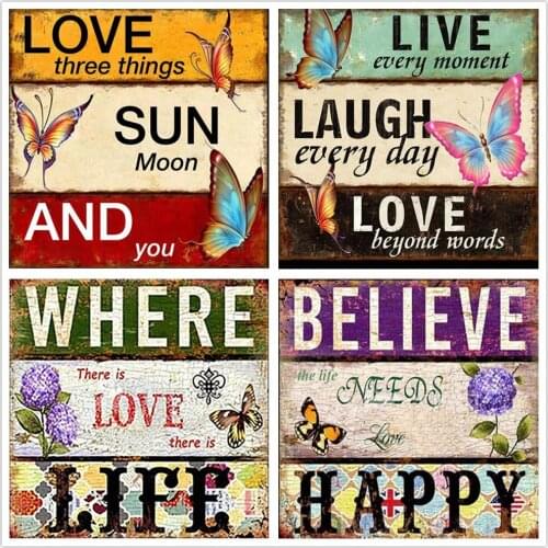 5D DIY Diamond Painting Text Full Square Round Drill Picture Of Rhinestones Diamond Embroidery Moasic Paint With Diamond