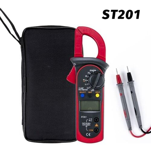 Digital Clamp Meters ST201 Multimeter With AC/DC Voltage Tester Current Resistance Transistor Test Multi Power Meter