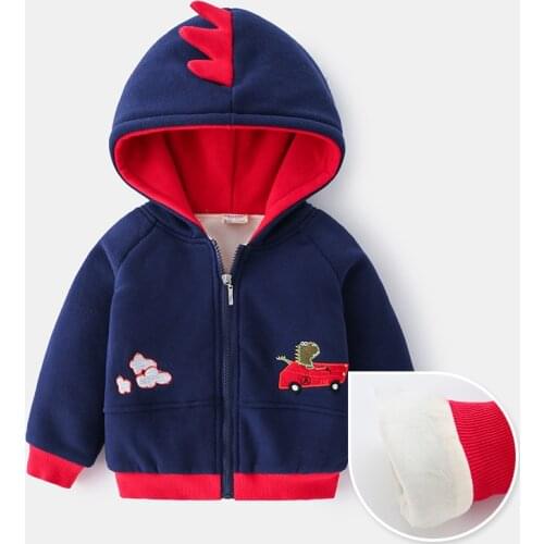 Children Kids Winter Autumn Jacket Lovely Cartoon Pattern Zipper Warm Coat for Boys
