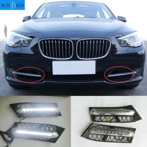 2pcs LED DRL car accessories fog 535i 550i daytime running light Car bumper headlamp For BMW GT headlight 2010~2013