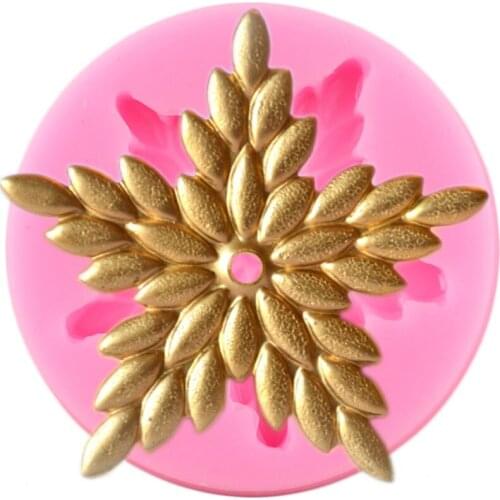 Leaf Shape Star Silicone Molds Relief Cupcake Topper Fondant Cake Decorating Tools Candy Clay Chocolate Mold Jewelry Resin Mould