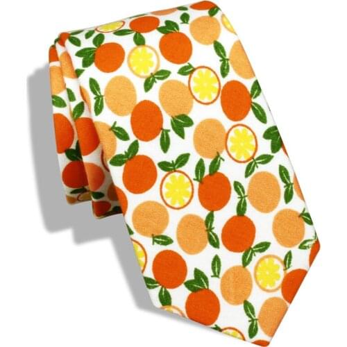 HAWSON Colorful Fruit Necktie for Men Oranges Pattern Mens Skinny Tie Casual Dress, Novelty Tie for Men, Mens Accessories