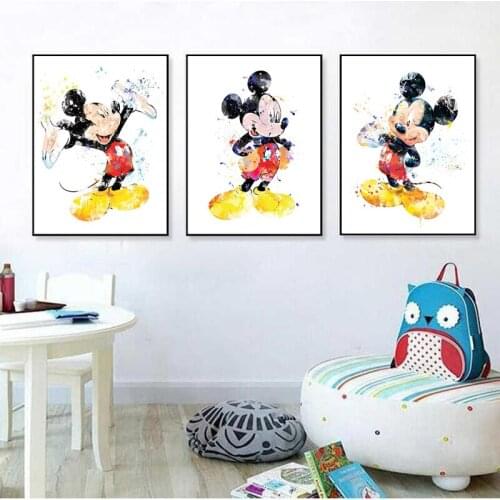 Disney Mickey Mouse Canvas Paintings Colourful Posters Prints Graffiti Wall Street Art Picture for Living Room Home Decoration