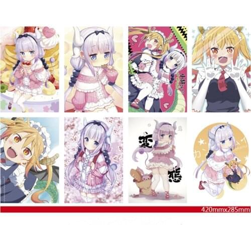 Kobayashis Dragon Maid Big Date Fight Japanese Anime Wall Hanging Poster Home Art Decoration