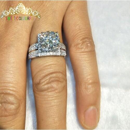 100% 18K 750Au Gold Moissanite Diamond Ring D color VVS With national certificate MO-00118