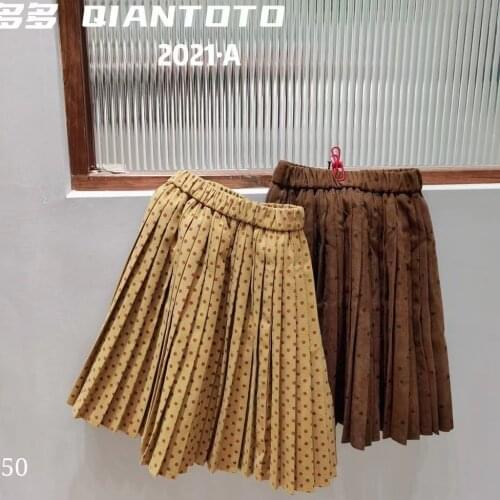 2021 Korea style girls dots skirt autumn cotton fashion girls skirts kids clothes 4-10 years d
