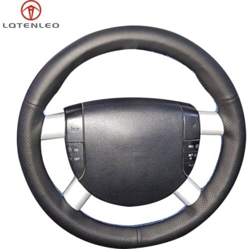 LQTENLEO Black Artificial Leather Hand-stitched Car Steering Wheel Cover For Ford Mondeo Mk3 2002 2003 2004 2005 2006