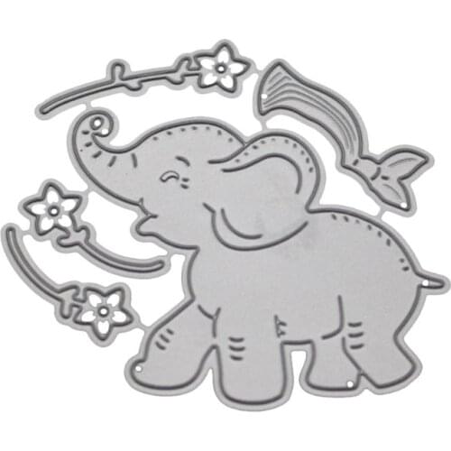 Elephant Flower Metal Cutting Dies Stencil Scrapbooking DIY Album Stamp Emboss