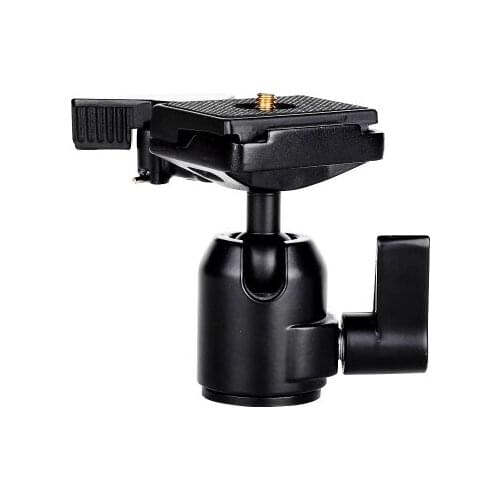 K-10 CNC Metal Mini Tripod Ball Head Ballhead w 1/4"3/8" thread,Tripod head for iPhone Smartphone/lightweight Cameras Panoramic