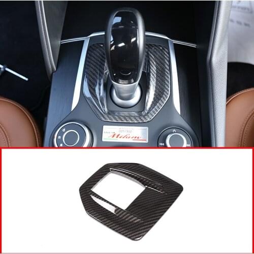 Real Carbon Fiber For Alfa Romeo Giulia Car Center Console Gear Shift Panel Cover Trim Sticker For Alfa Romeo Stelvio 2016-2019