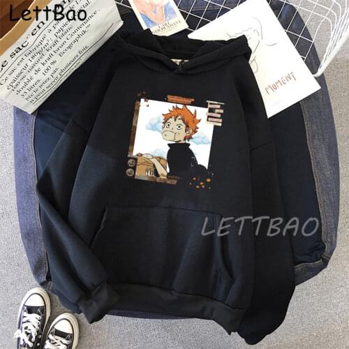 New Woman Hooded Sweatshirt with Pocket Cartoon Hinata Shoyo Hoodie Male Harajuku Funny Casual Loose Pullover Long Sleeve